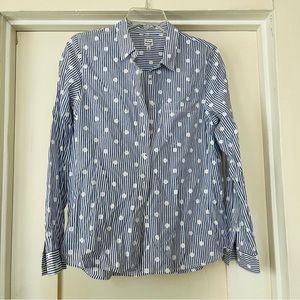 Madewell polka dot pin-stripe button down